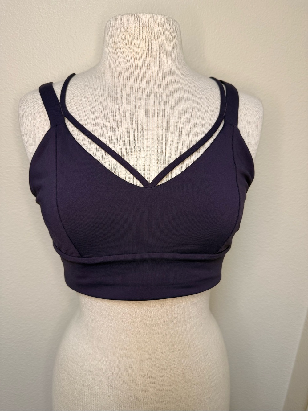Lululemon Women’s Purple Sports Bra Sz 10 Cross Back Long Line